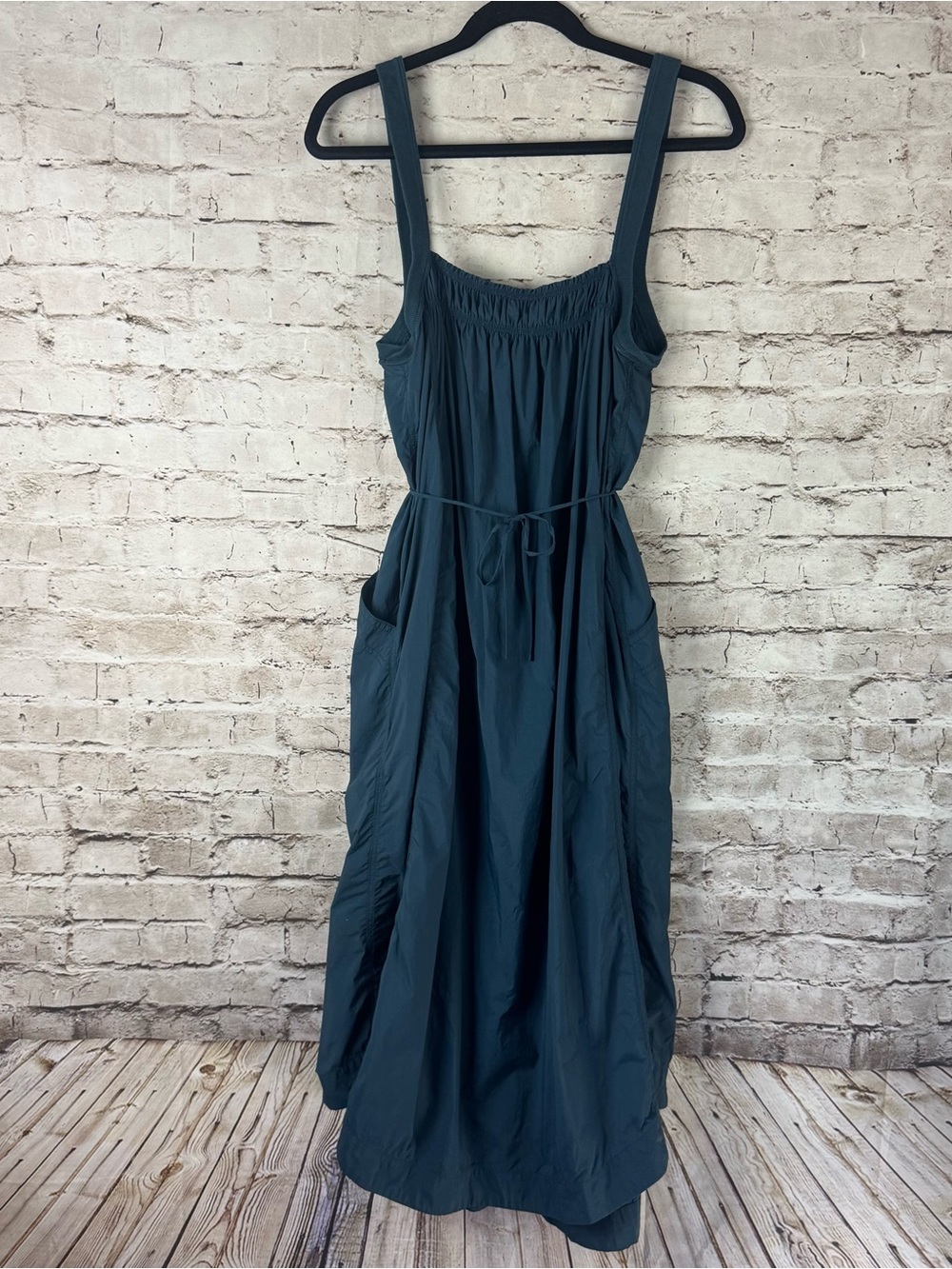 Daily Practice Anthropologie Large Keeseville Sleeveless Smocked Dress Blue Lg L - Picture 12 of 13